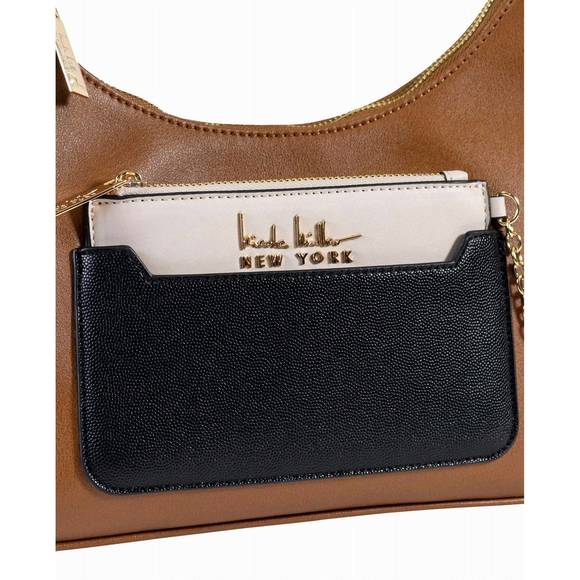 NEW NICOLE MILLER women's crossbody shoulder bag with coin pouch in tan - Picture 2 of 2